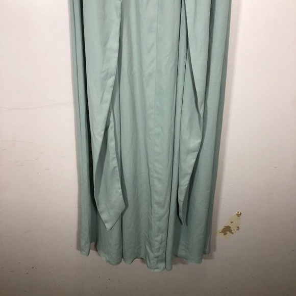 Show Me Your MuMu Women’s Deep Sage Chiffon Lauren Tie Maxi Dress - Picture 11 of 16